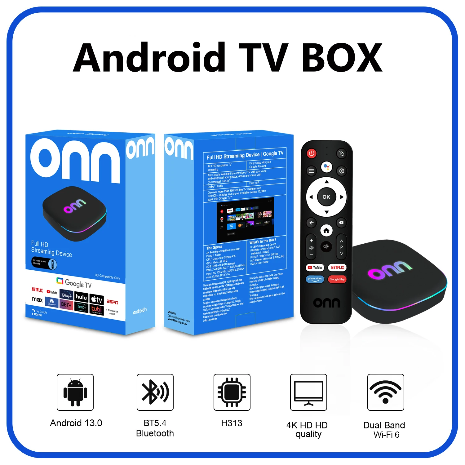 Boîtier Android ONN Budget pou - Home Cinema Youtube avis et prix