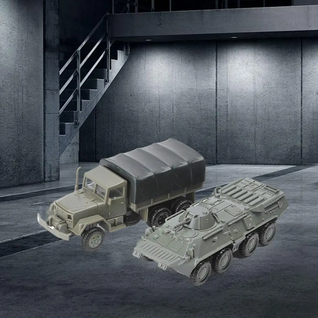 1:72 Scale Assembly M35 Truck & -80 Tank Model Scene Decorative