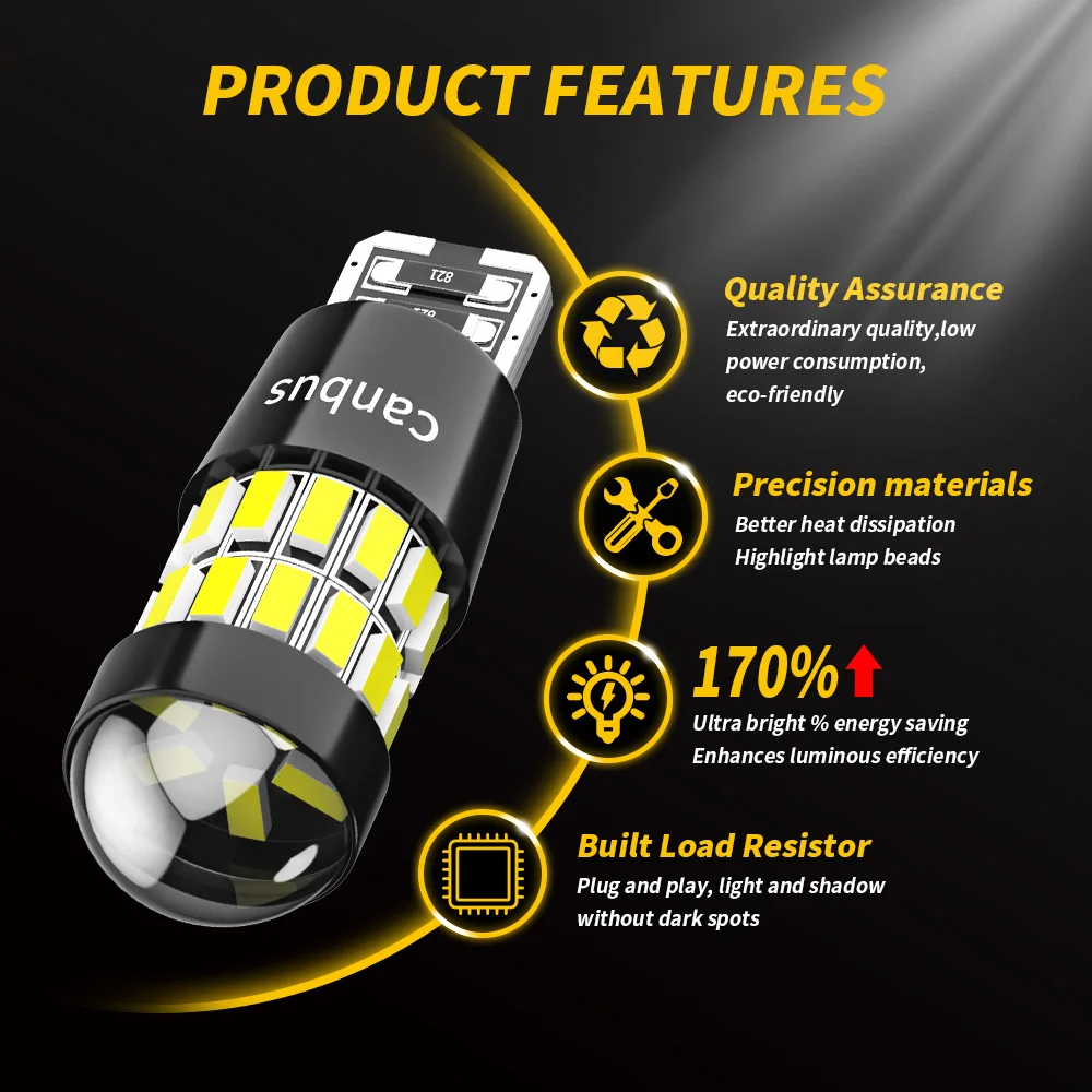 DXZ 2 adet W5W T10 LED ampuller Lens 30SMD 12V WY5W Canbus araba gümrükleme iç kubbe park sinyal ışığı BMW Audi Mercedes için