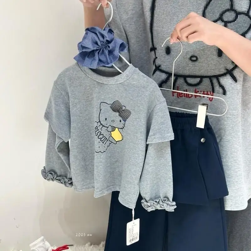 

Kawaii Y2k Anime Children's Clothing Sanrio Hello Kitty Girls' Autumn Clothes Padding Kids Girl Boys Coat Boy Sets Outer Wear