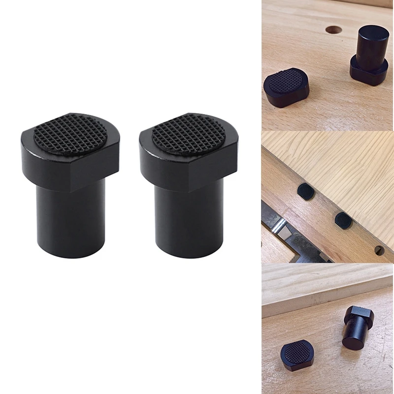 2Pcs Workbench Peg Brake Stops With Antislip Pad Dog Woodworking Table Limit Block Workbench Workshop Tenon Stopper