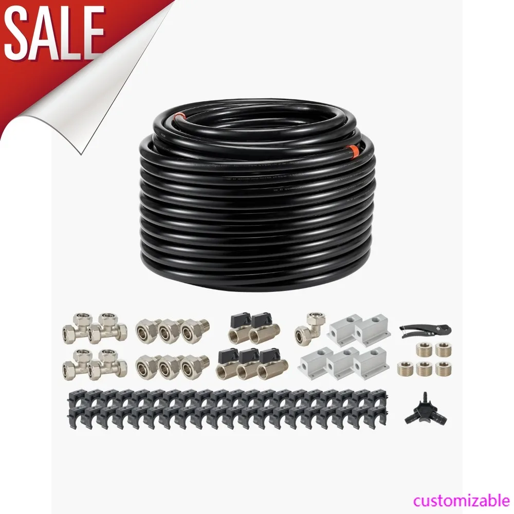 Kit de línea de compresor de aire de aluminio HDPE de 200 pies y 3/4 pulgadas: instalación fácil a prueba de fugas para sistemas de aire comprimido
