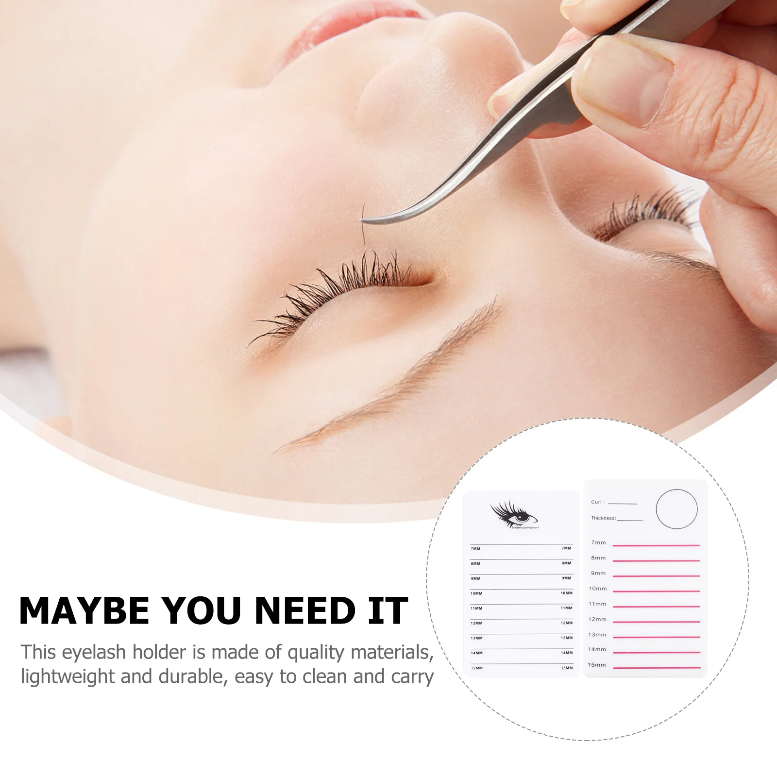 2 قطعة رمش البليت دائم الاكريليك لاش حامل المهنية صالون المنزل استخدام أرقام واضحة سهلة نظيفة حمل رمش البليت #3