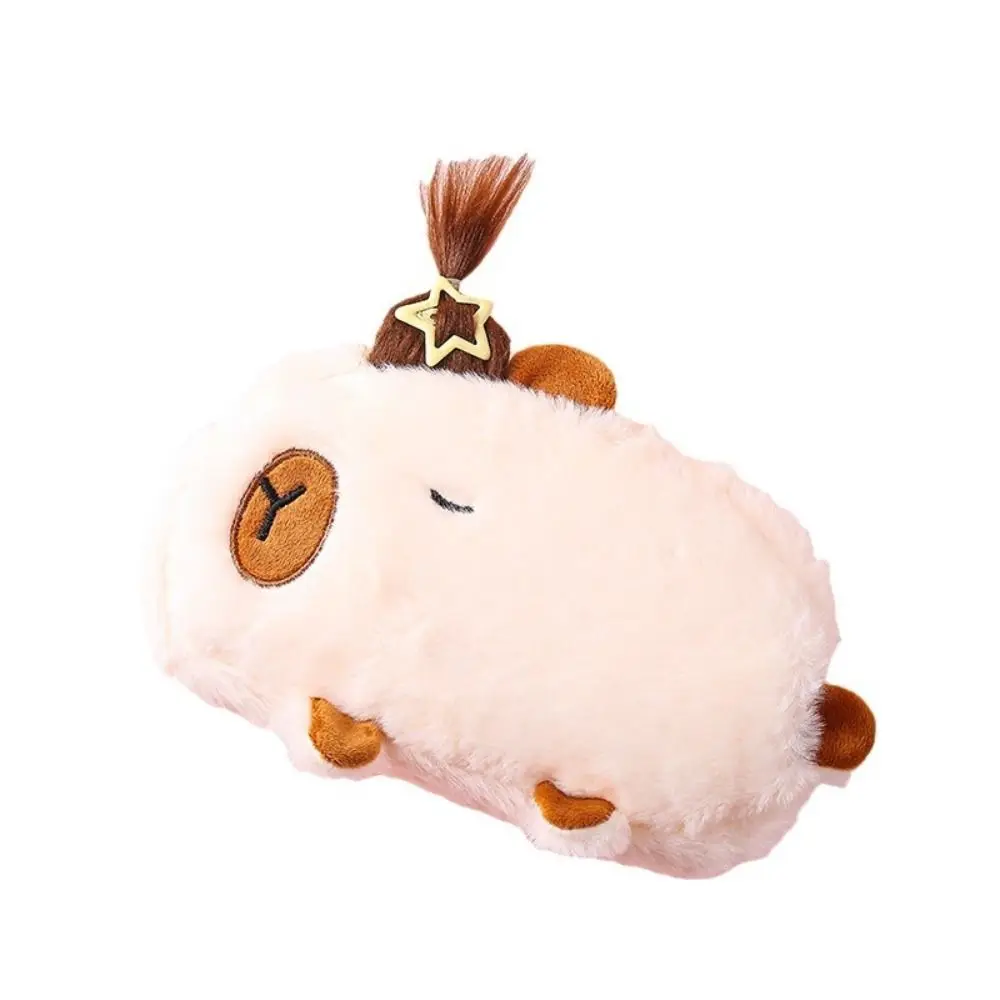 Imagem -03 - Capybara Pencil Bolsa Capybara Papelaria Bolsa Bonito Novidade Afro Cabelo Zíper Boneca Animal Plush Pen Case Escola