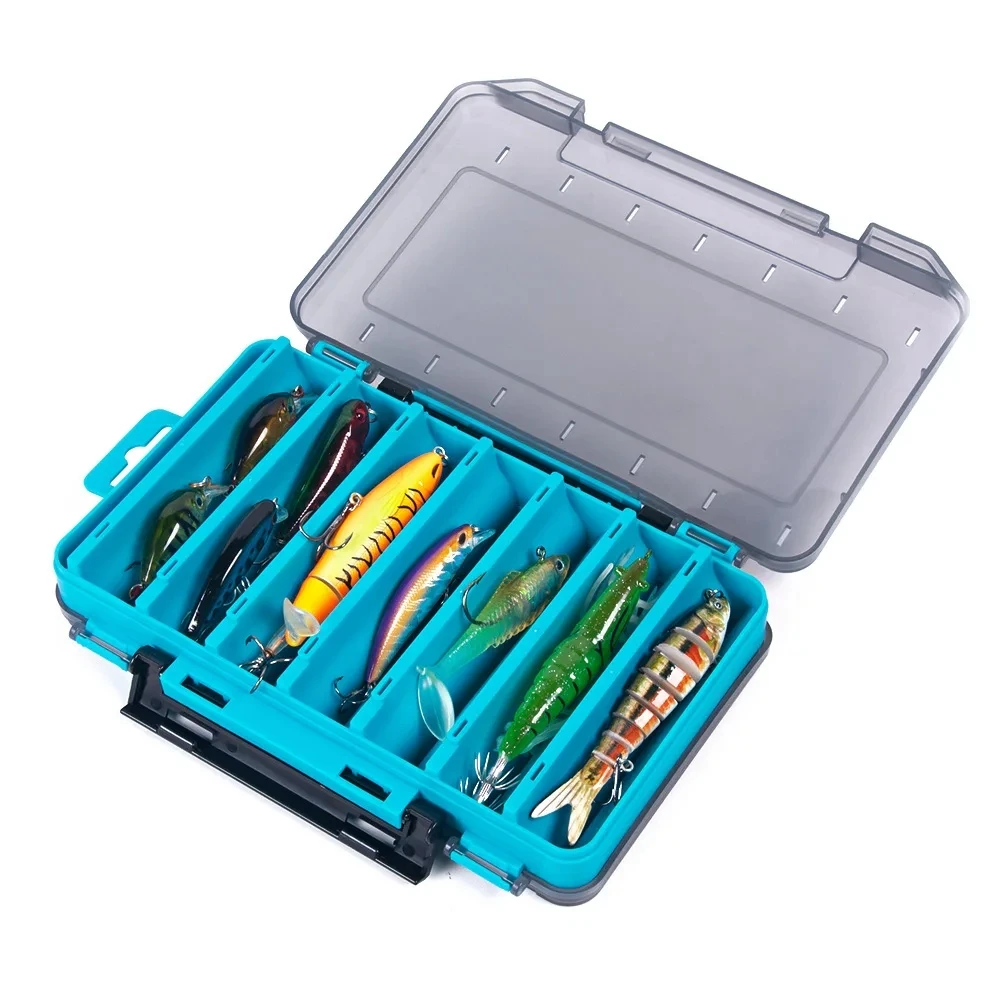 Waterproof Double Sided Fishing Tackle Box, Storage Carp Container Case, Artificial Fish Baits Lures Box, Fishing Equipment