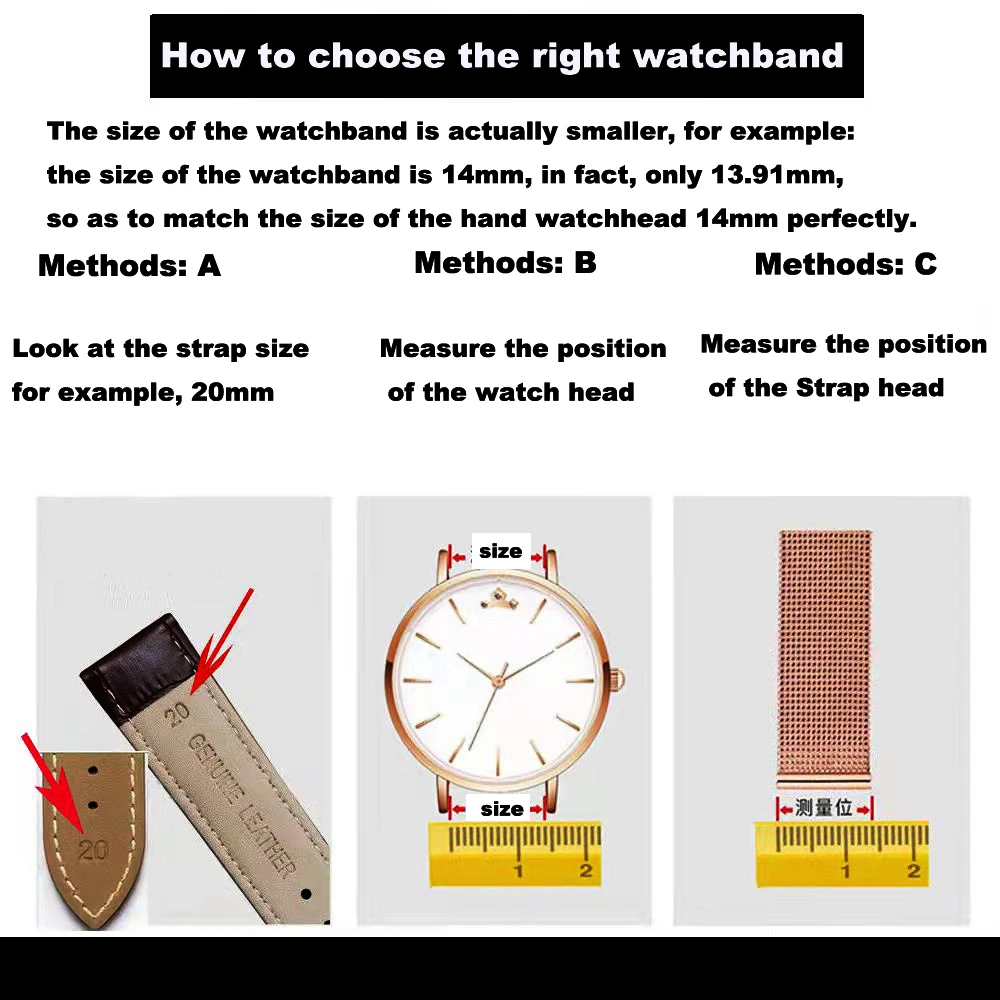 *Real Animal Skin* Watch Strap 8mm 10mm12mm 14mm 16mm 18mm 20mm bamboo wear-resisting Watch strap