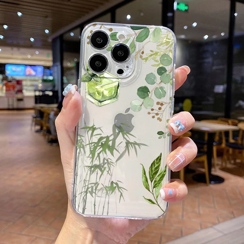 

Palm tree Leaves Plant Grass For Samsung A55 54 53 52 51 35 33 32 31 25 24 23 15 14 12 05 04 Transparent Space Phone Case Funda