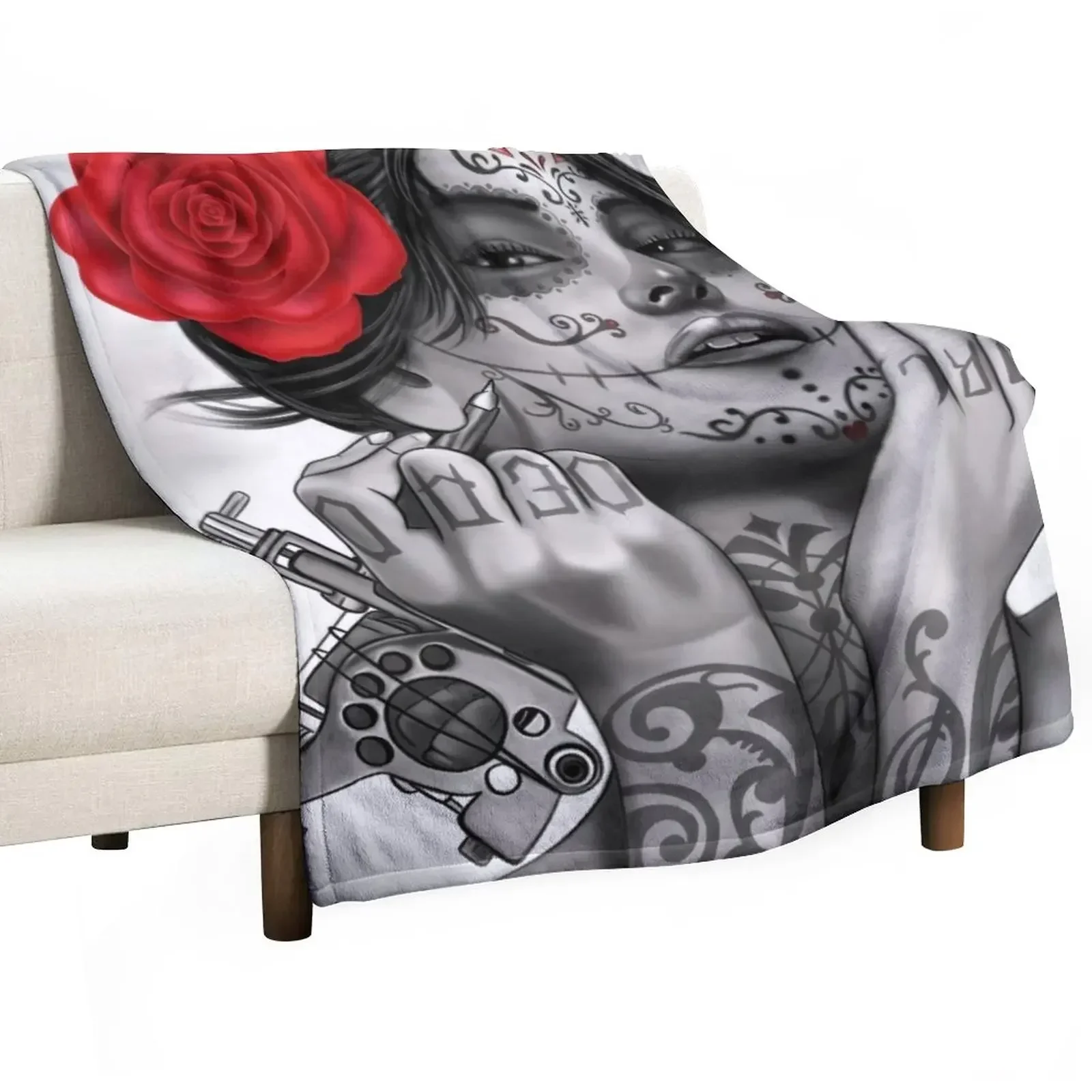 Day of the Dead Art Design, Day of the DeaD, Dia De Los Muertos Throw Blanket Extra Large Throw Nap Blankets