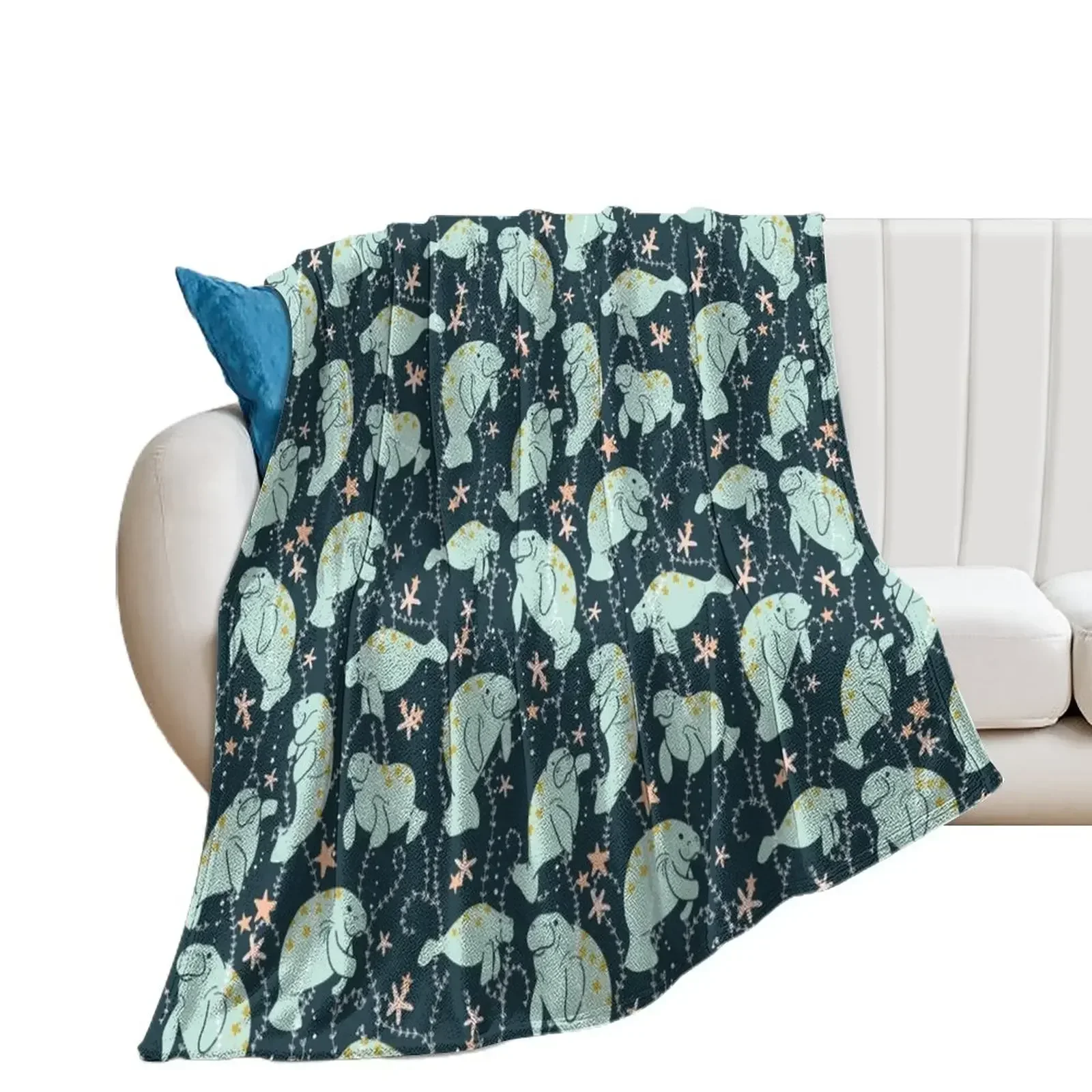 Oh the Hue-Manatee: Teal Throw Blanket Kid'S Shaggy Soft Beds Softest Blankets