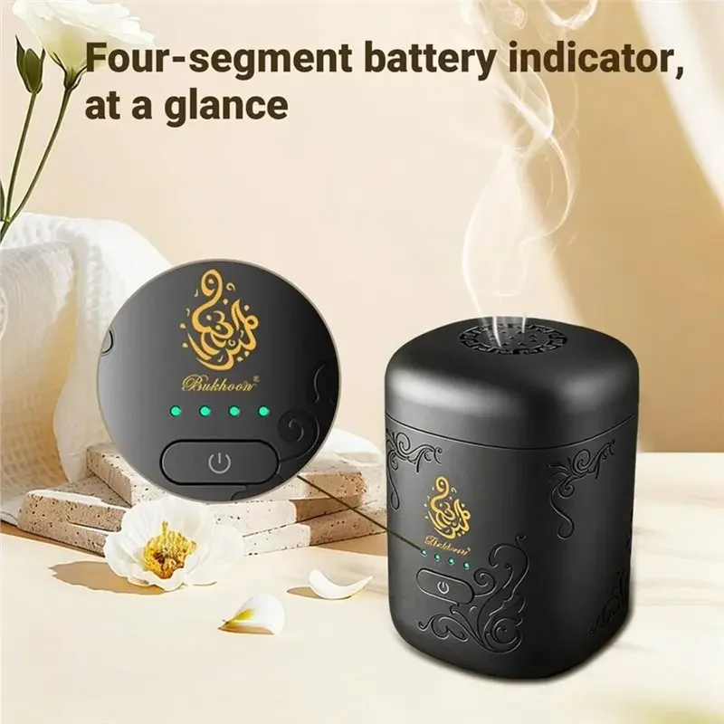 Portable Electric Incense Burner Oud Arabic Bakhoor Aroma Diffuser Arabian Rechargeable Incense Holder For Ramadan Home