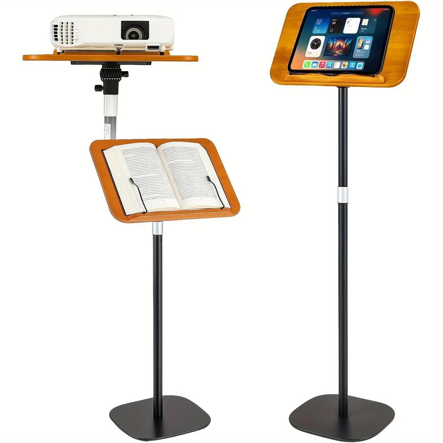 Adjustable Floor-standing Reading Stand with Removable Tray - Heavy-duty Carbon Steel Construction,6-8kg Capacity, Height Angle