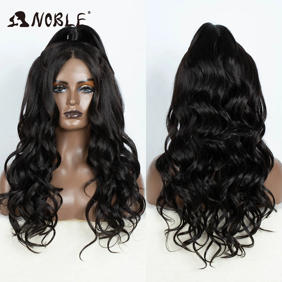 Noble Cosplay Wigs 13x2 Lace Front Wig Synthetic 24 inch Highlight Wig Long Body Wavy blonde Wigs For Women Lace Wig Synthetic