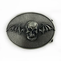 WesBuck Brand Skull and Bat Belt Buckle Handmade Homemade Belt Accessories Waistband DIY Western Cowboy Rock Style