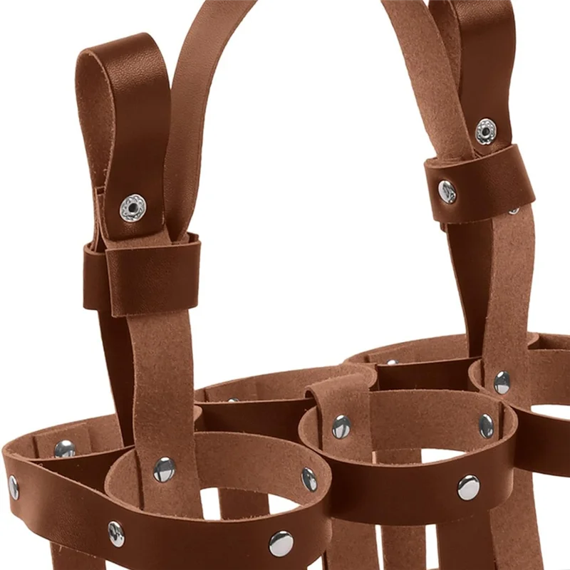 

【Hot Cake】Bicycle Beer Bottle Holder Leather Drink Holder Outdoor Beer Water Bottle Holder 1 PCS Brown