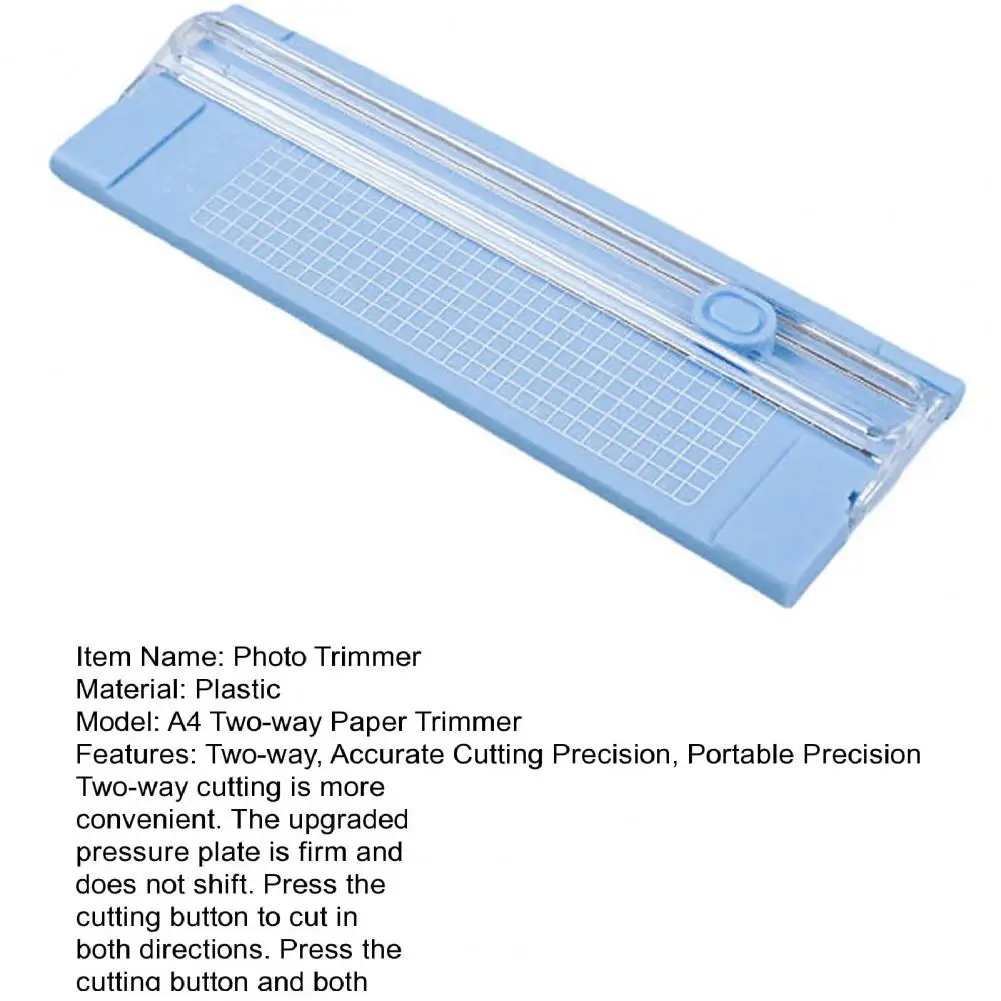 Paper Trimmer With Precise Graduation Portable Accurate A4 Two-way Cutting Scrapbook Trimmer Easy Blade Replacement