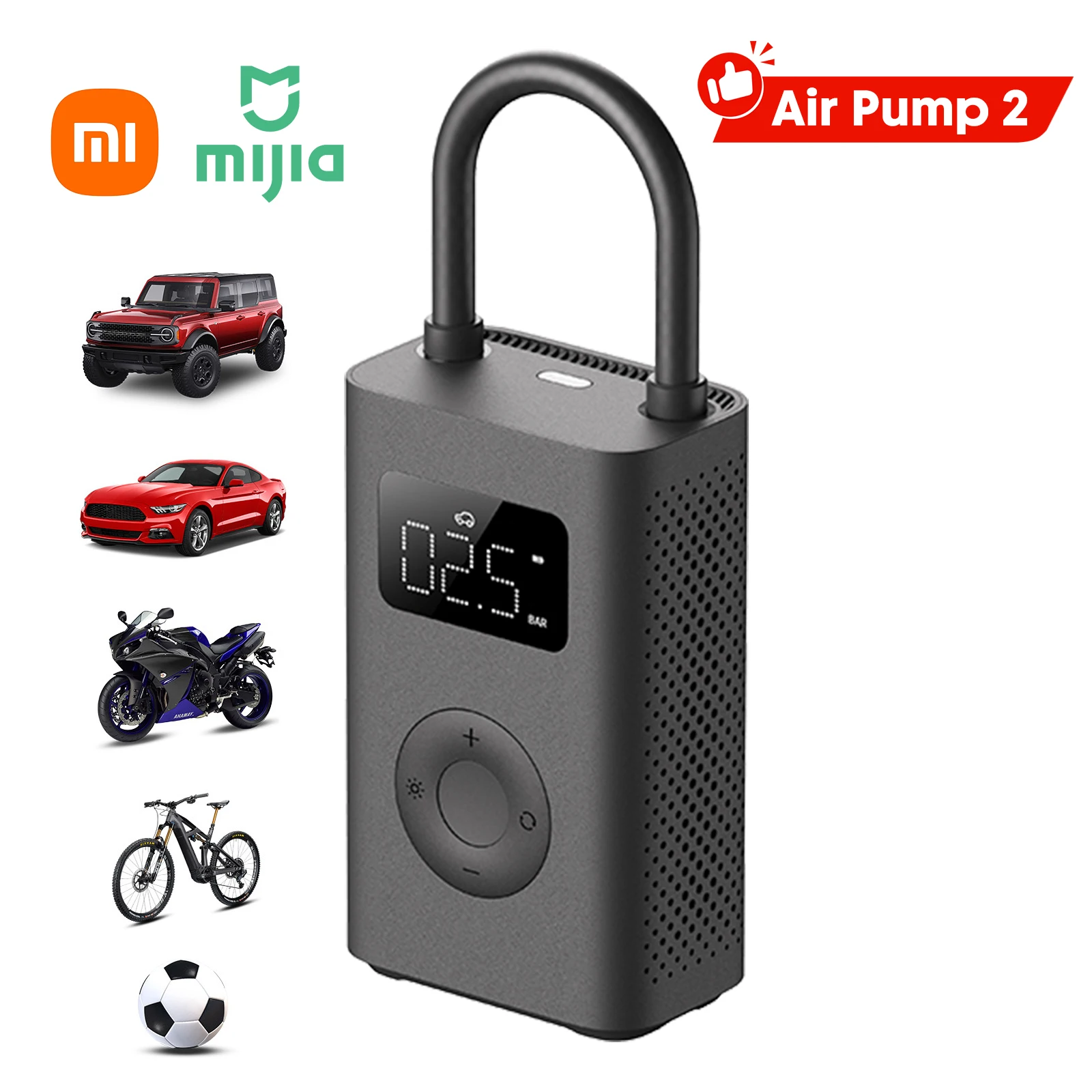 pompa-d'aria-elettrica-xiaomi-mijia-2-pro-2-2d-per-gonfiaggio-pneumatici---compressore-d'aria-portatile-150psi---pompa-per-auto-moto-bicicletta-scooter---led-type-c-xiaomi