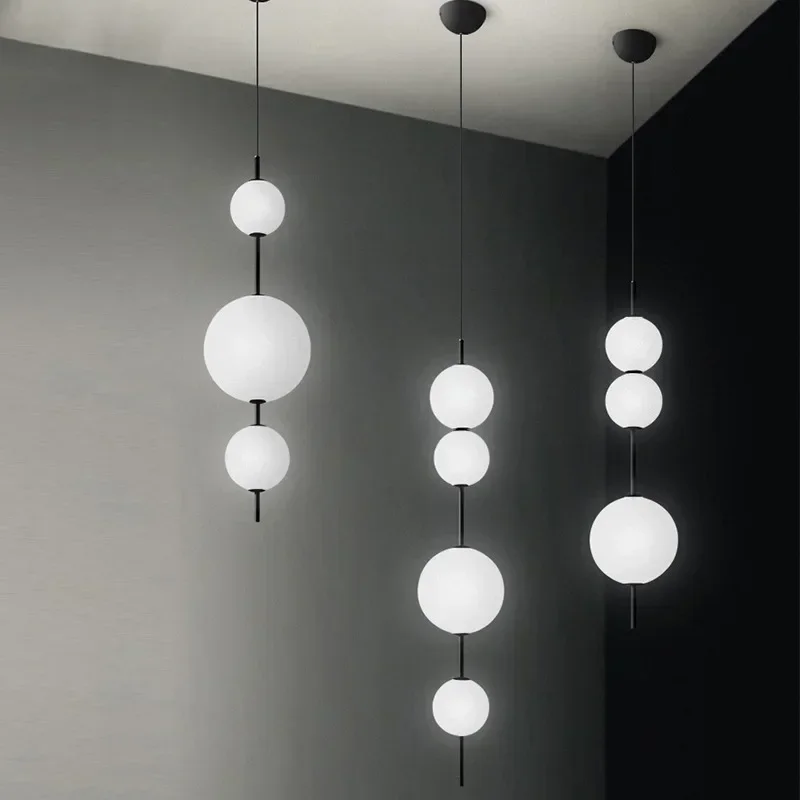 Modern Minimalist Restaurant Pendant Lamp Creative Coffee Shop Bar Bedroom Magic Bean Glass LED Chandelier Home Decor Lighting