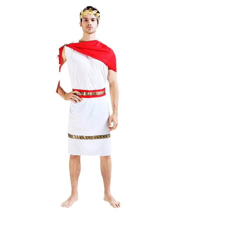 زي الهالوين للزوجين من Roman Godd Red awl مرحلة اللعب eup Dance Par للبالغين زي روماني قديم للنساء