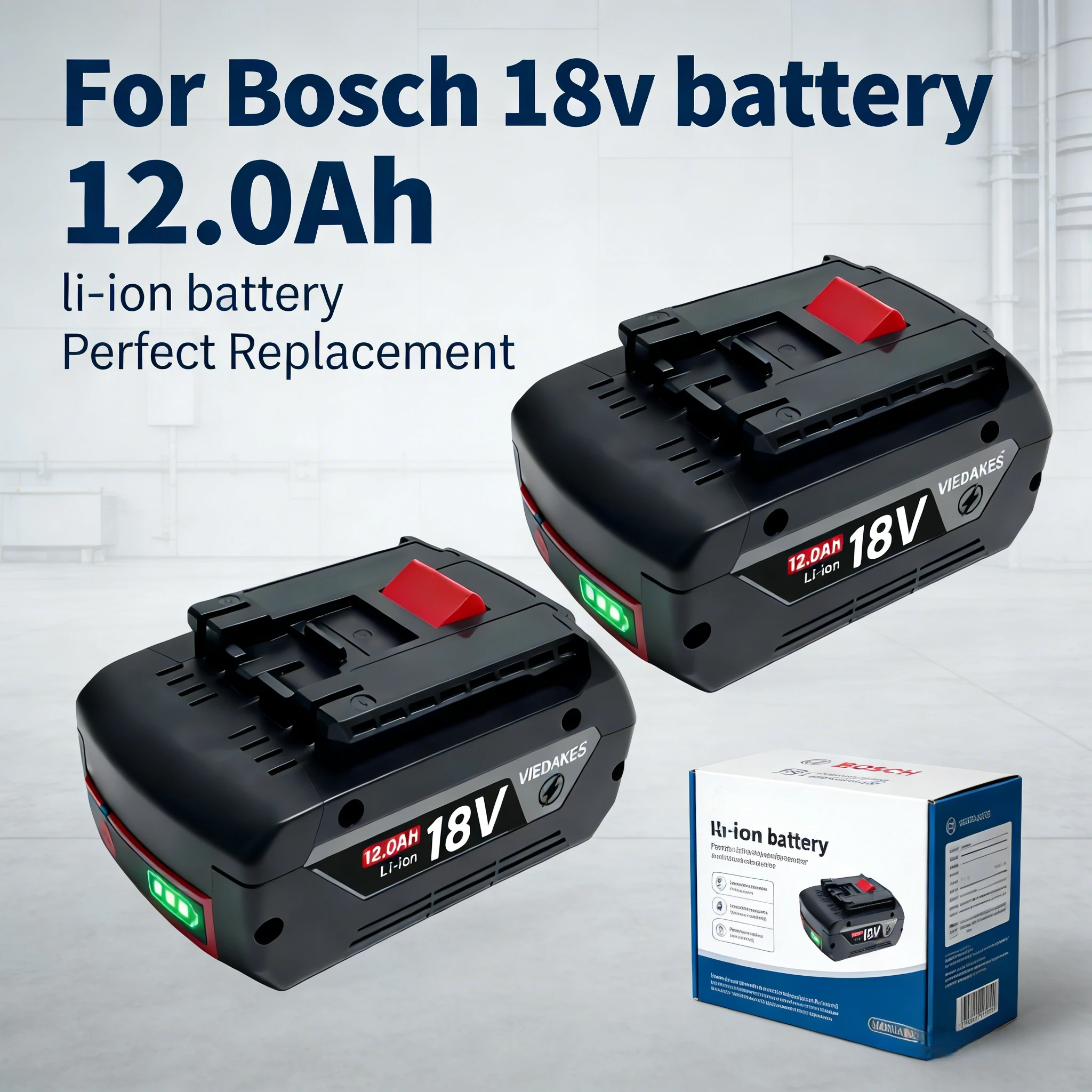 

New 18V and 12000mAh backup batteries, for Bosch 18V battery Draadloze professional system, BAT609 BAT618 GBA18V80 tool battery