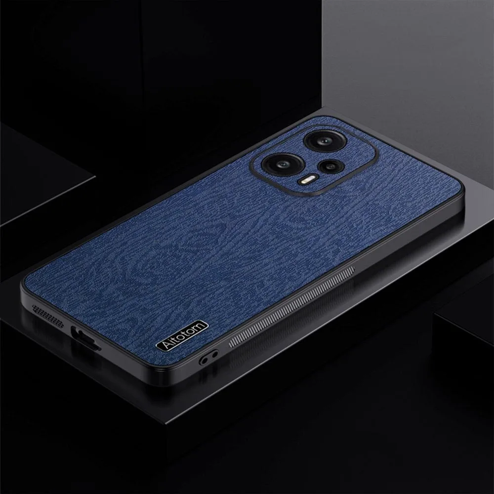 Leather Case for POCO F5 Pro Case Ultrathin Wood Grain Shockproof Cover for Xiaomi POCO F5Pro F5 Pro Case