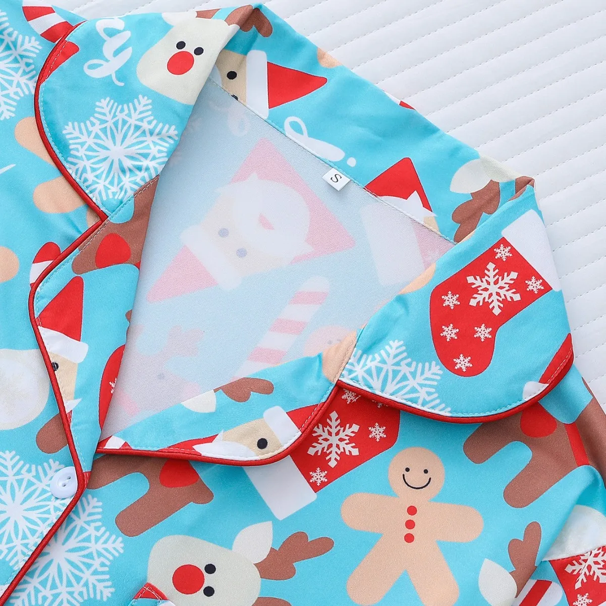 Santa Claus Print Women Pajamas Autumn Long Sleeves Tops Pants Casual Christmas Party Home Clothes Ladies Nightgown Sleepwear