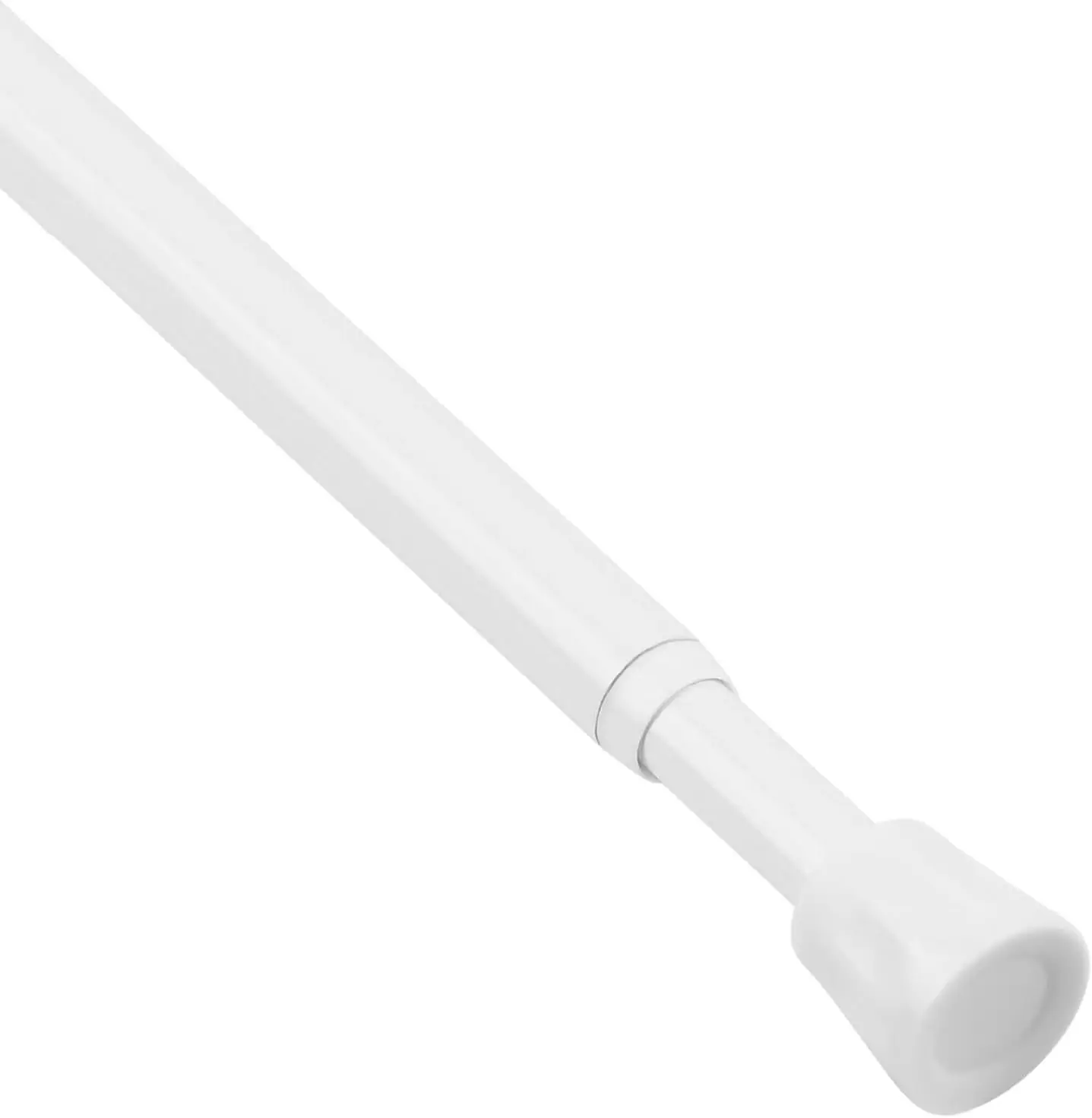 Spring Tension Curtain Rod 28 to 40 Inch, Adjustable Small Window Rod No Drilling, White, Upgraded Suction Cup Design