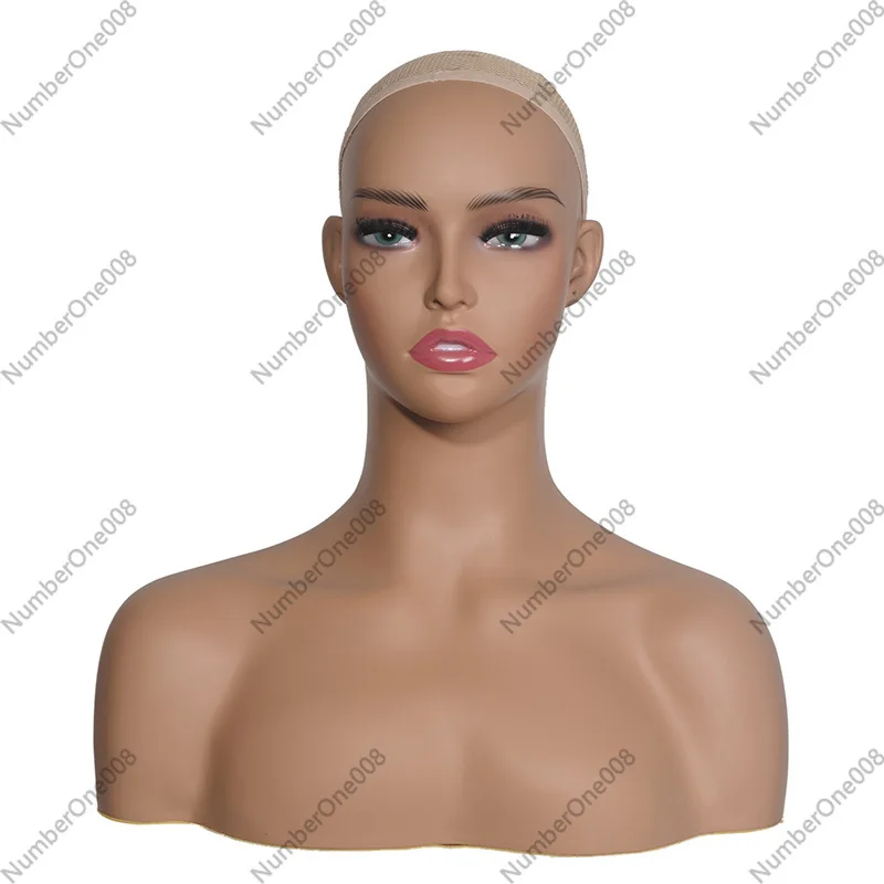 

Черная двойная манекен-голова 42 см из ПВХ для демонстрации ожерелий, серег и ювелирных изделий для женщин