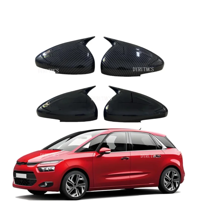 

Car Rearview Side Mirror Cover Fit For Citroen C4 for Picasso 2014 2015 2016 2017 Wing Cap Rear View Case Trim Carbon Fiber