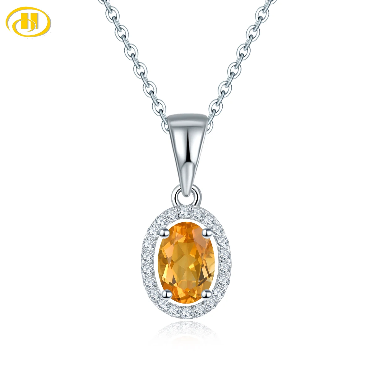 pingente citrino natural prata esterlina 925 075 carat pedra preciosa genuina estilo classico joias finas para presente do dia dos namorados 01