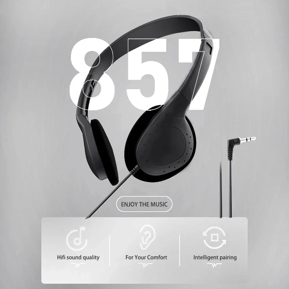 Universal Headphone 3.5mm Plug Wired Headset Soft Earmuff Music HiFi Gaming Headphone No Microphone Sports MP3 Earphone