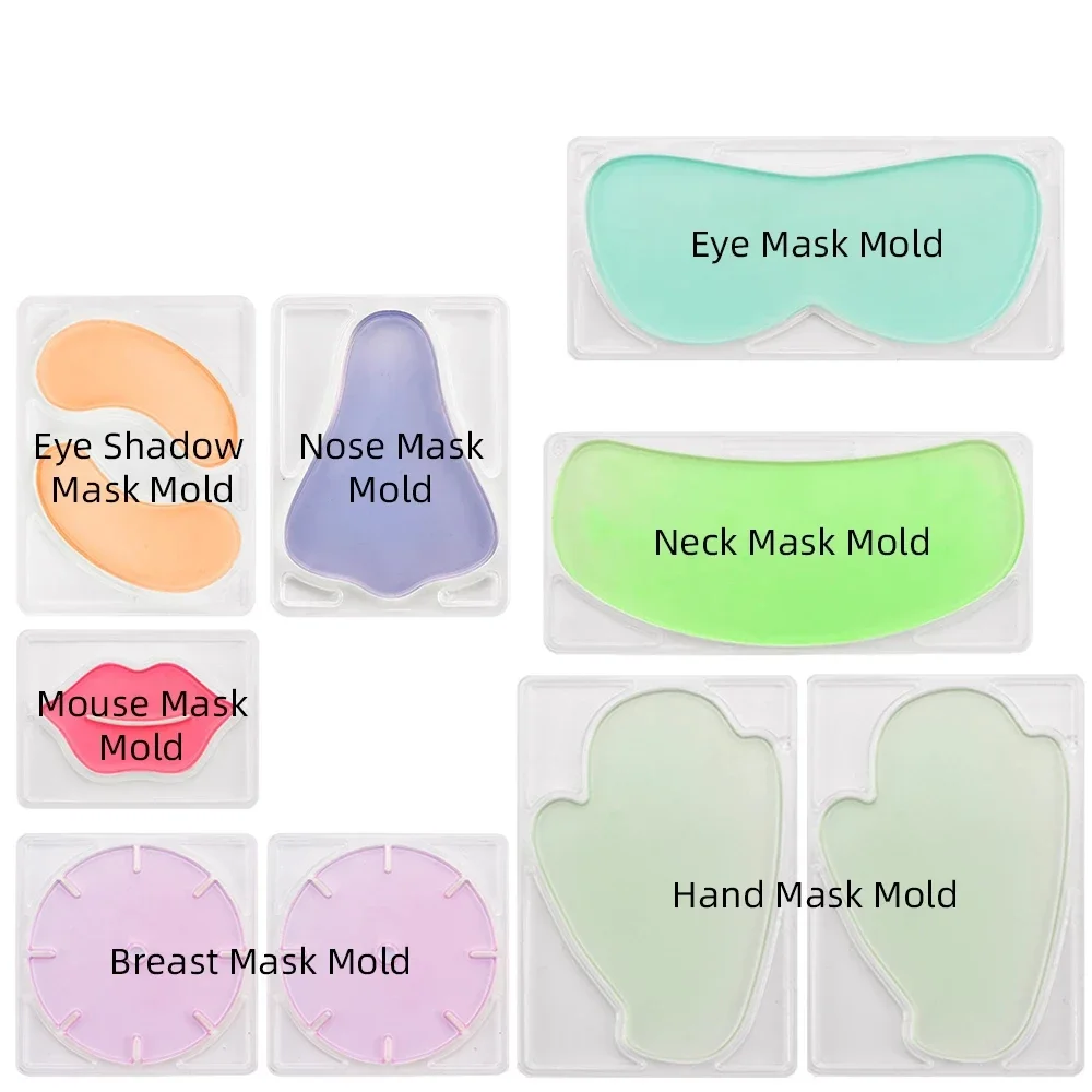 Molde reutilizable de plástico para mascarilla Facial, herramienta de fabricación de máscaras de frutas y verduras, bandeja transparente, 7 estilos por juego