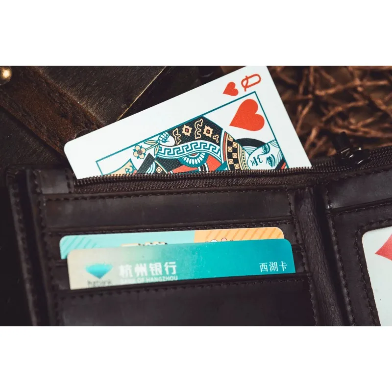 L Deck Switch Wallet (Brown Color) Magic Tricks L Wallet Poke Switch Load Card Magia Purse Close-up Illusions Gimmicks Props