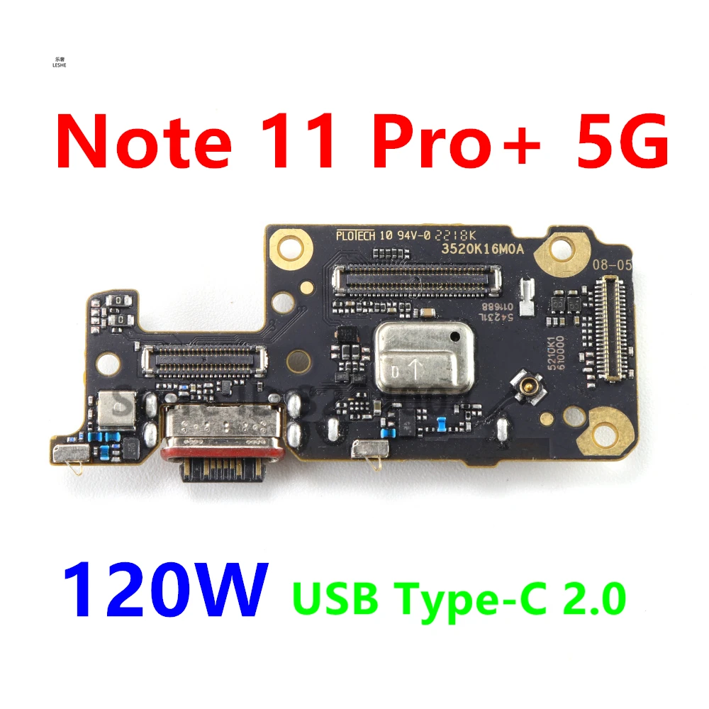 

USB Type-C 2.0 Charge Port Jack Dock Connector Charging Board Flex Cable For Xiaomi Redmi Note 11 Pro+ 5G 21091116UG