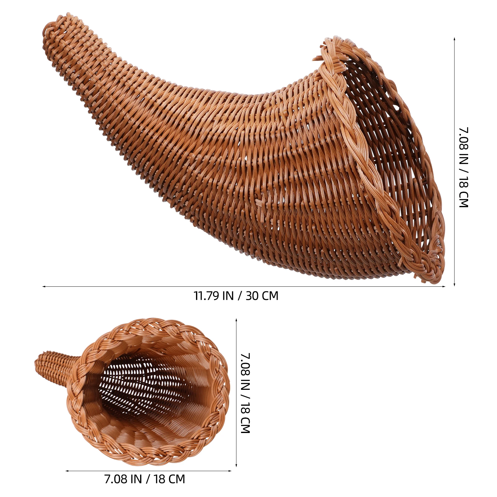 سلة الوفرة الصغيرة اليدوية المنسوجة البقرة القرن سلة متعددة الأغراض الزخرفية سلال الروطان للخبز وجبات خفيفة والفواكه #6