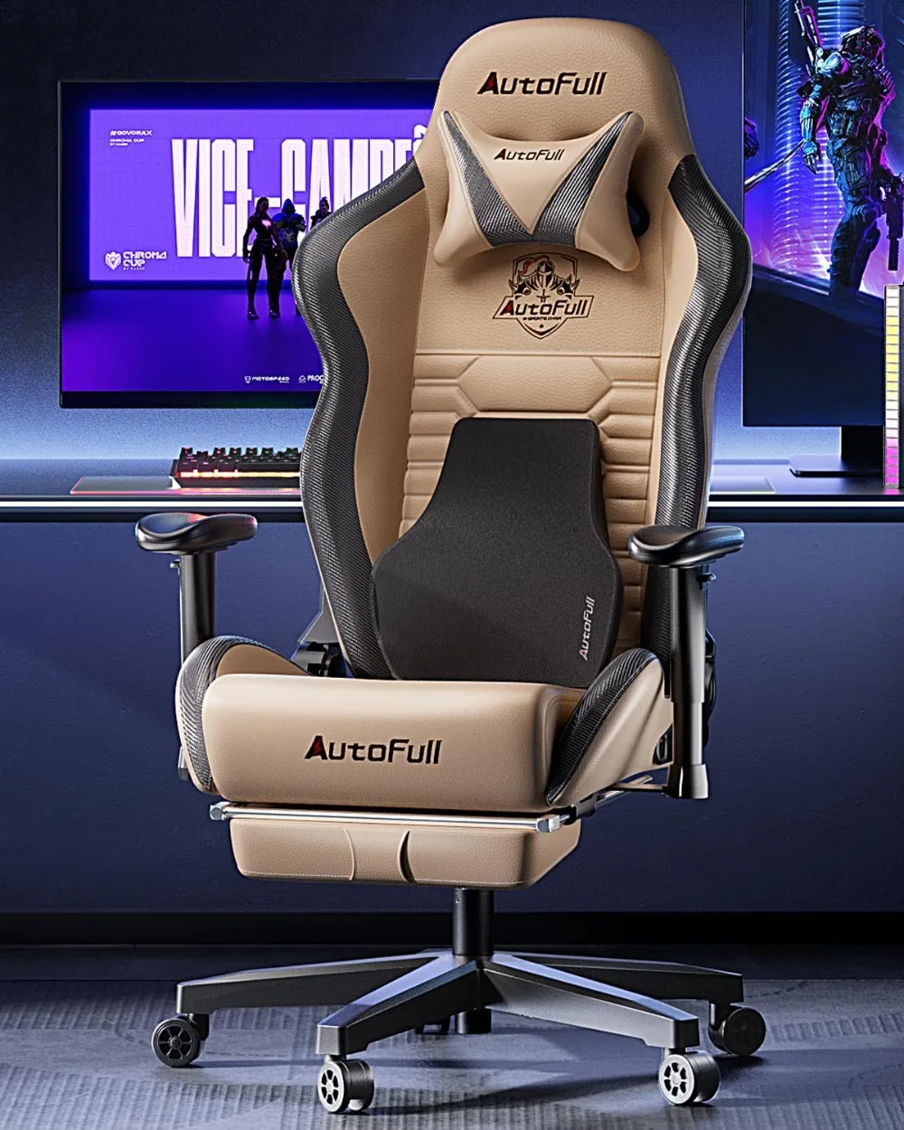 Gaming Chair, Racing Style Gaming Chair with Ergonomic Lumbar Support,Adjustable High Back PU Leather PC Chair with Footrest