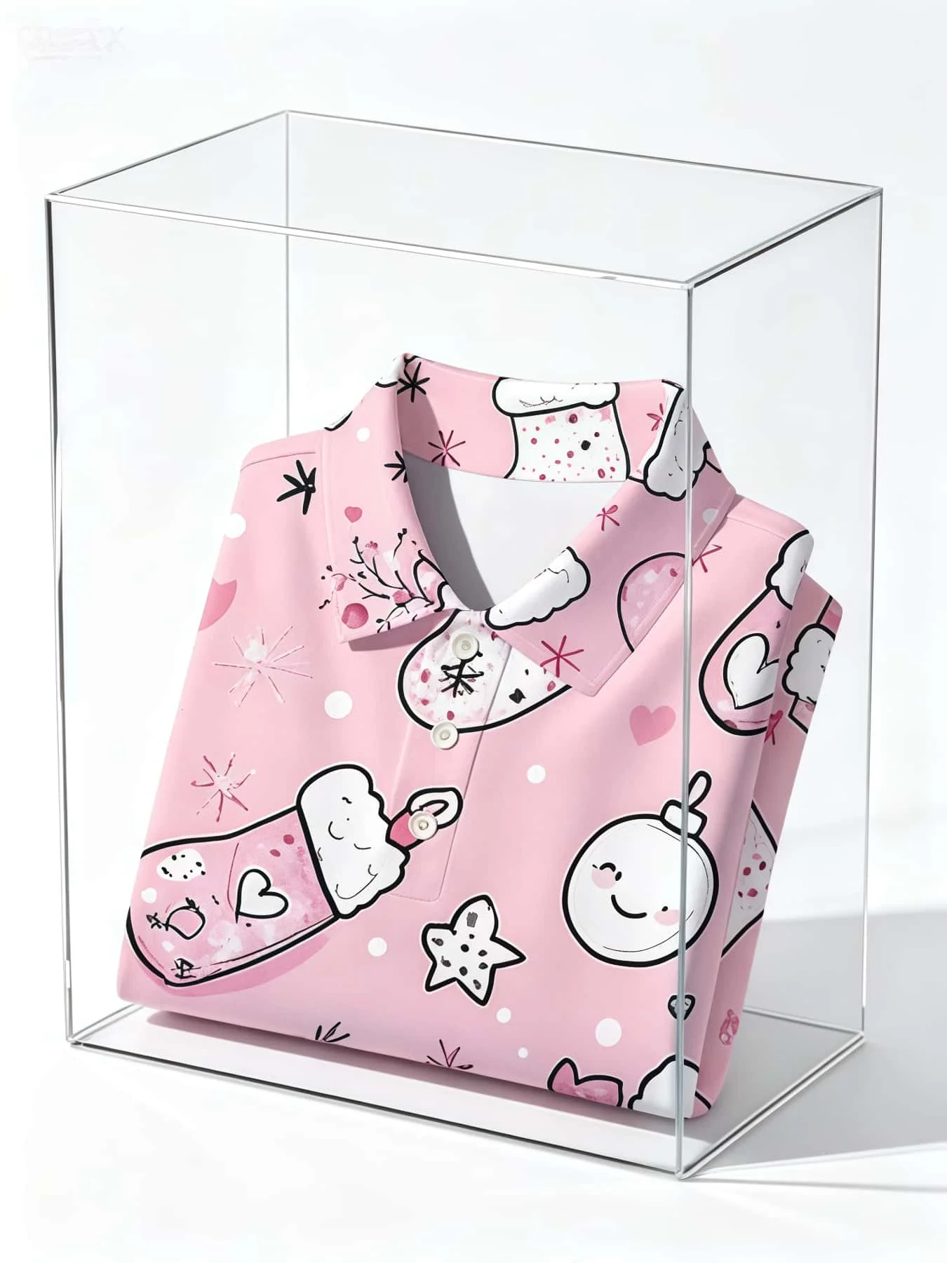 26 New Products 3D Printed Polo Shirt Pink Snowflake Short Socks Pattern Street Fashion Trend Travel Party Unique Short Sleeves