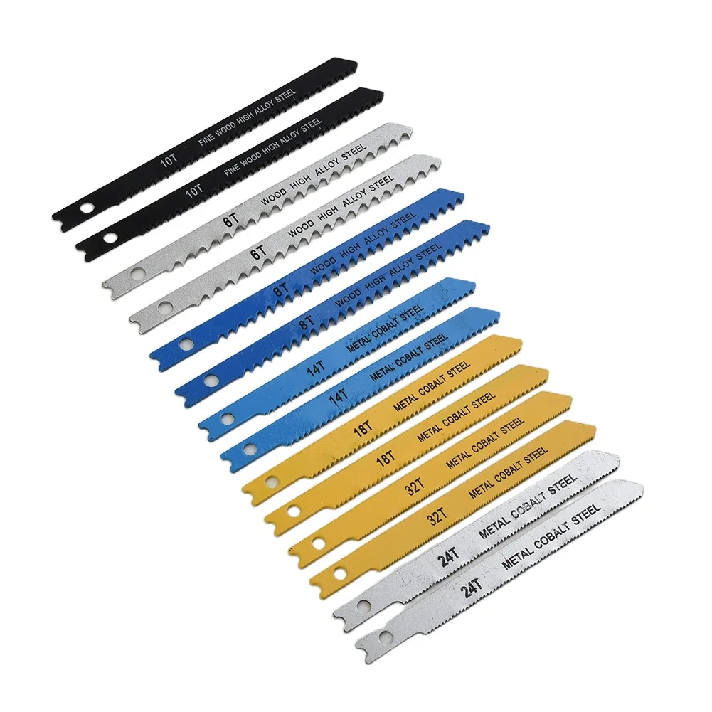 14Pcs Jigsaw Blades Set Assorted U Fitting Metal Plastic Wood For Black Decker Jigsaw Blades Wood Woodworking Tools Cutting