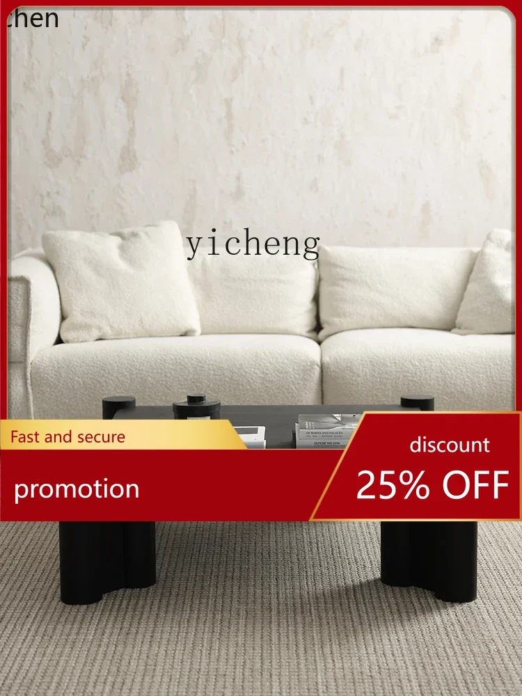 

HT Nordic French Style Paint Imported Oak Solid Wood Square Coffee Table