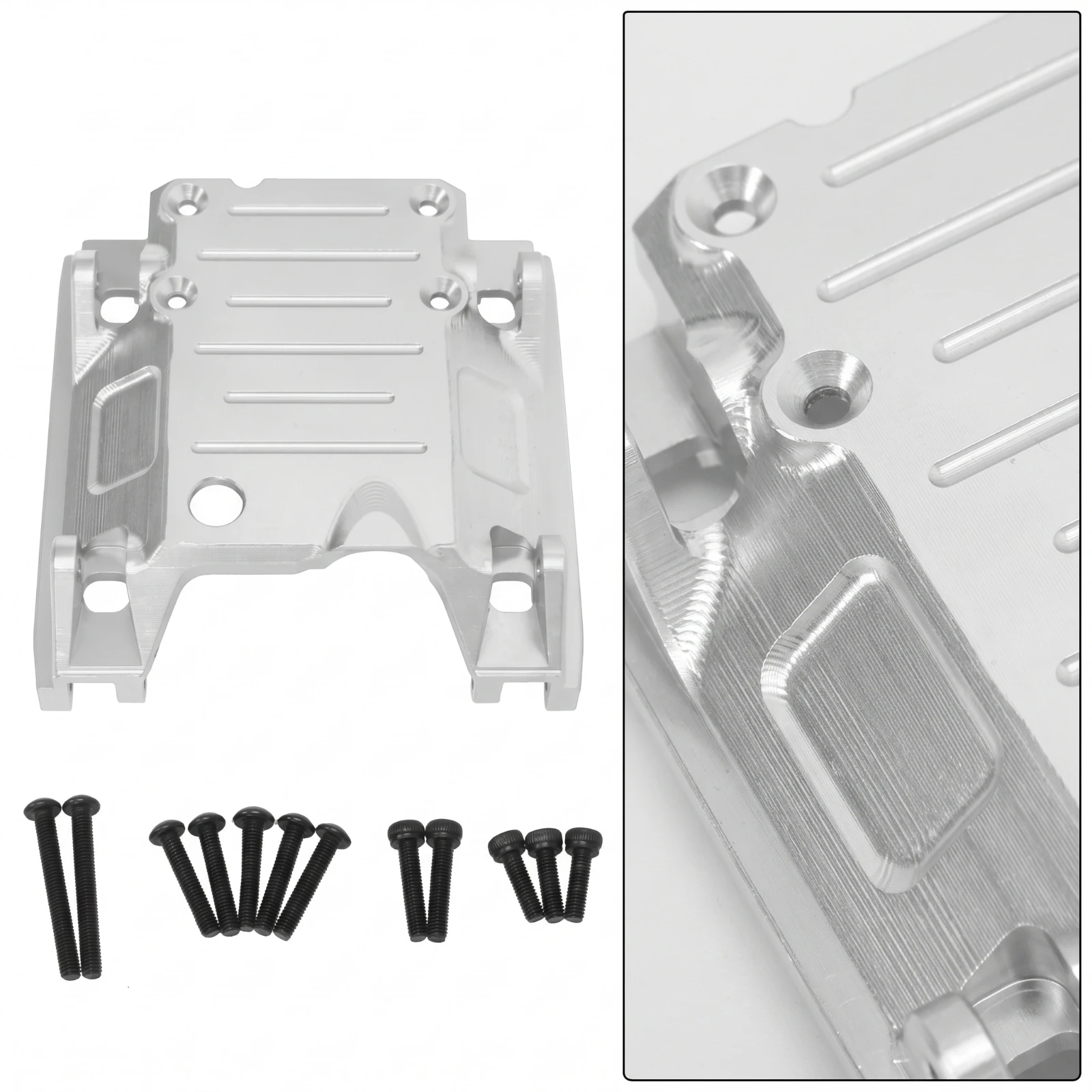 RC Car Gearbox Plate Aluminum Alloy Gearbox Mount with Screws Part Anodized Hardware Lightweight