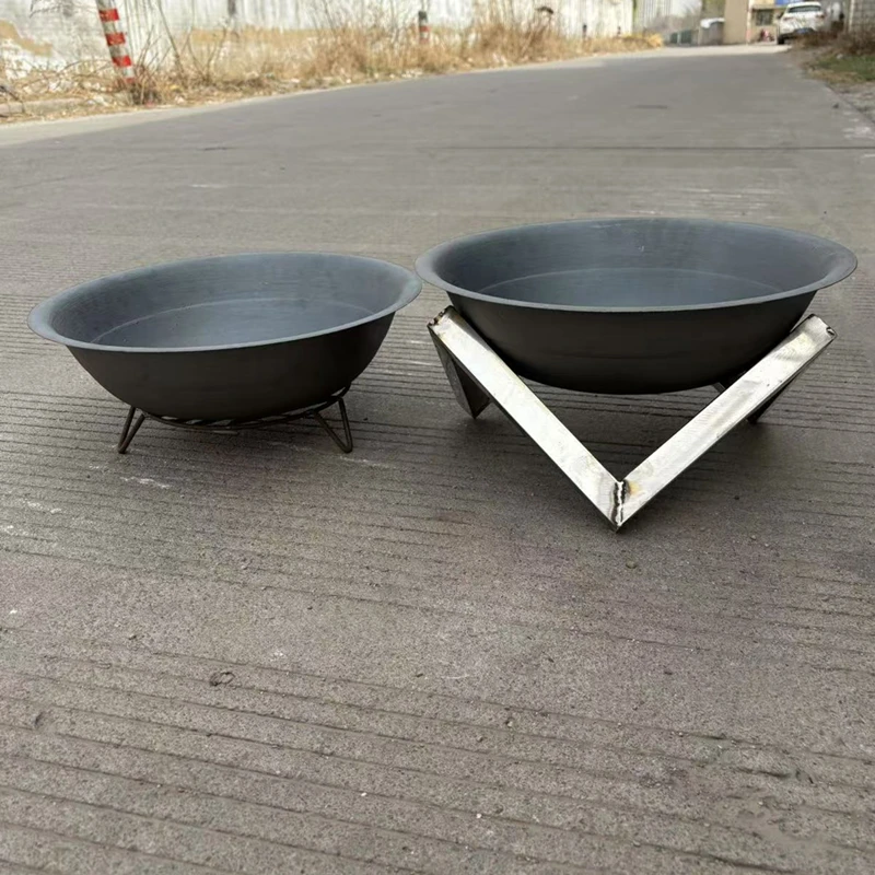 

Традиционная чугунная печь для барбекю с плоским дном, угольная чаша на подставке для использования на открытом воздухе, для путешествий и отдыха