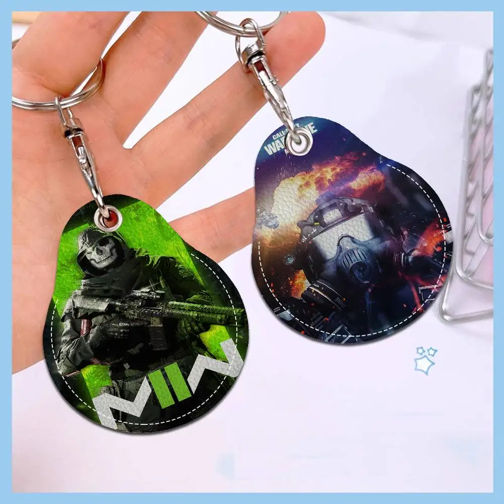 

C-cod Call Of D-duty PU Access Case Anti-lost Anti-fall Card Holder Keychain Accessories Fingerprint-proof Key Tag Ring