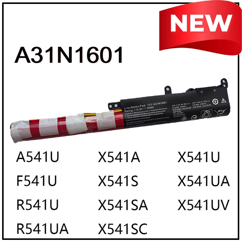 

A31N1601 Replacement Li-ion Laptop Battery for ASUS A541U F541U R541U R541UA X541A X541S X541SA X541SC X541U X541UA X541UV New
