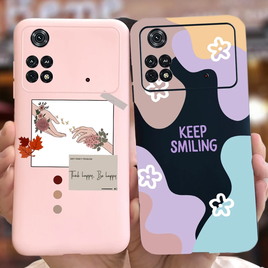 Xioami Poco M4 Pro 4G 5G 케이스 새로운 패션 그린 커버 소프트 실리콘 케이스 샤오미 Poco X4 Pro 5G 전화 케이스 Coque