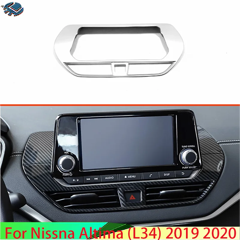 

For Nissna Altima (L34) 2019 2020 Car Accessories ABS Chrome Navigation Box Car Sticker Navigation Switch Panel