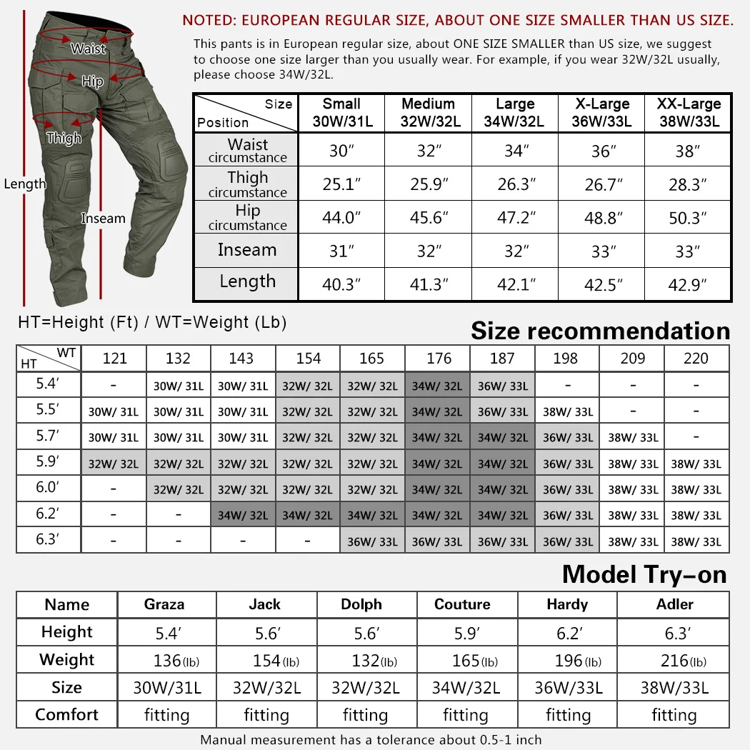 IDOGEAR G3 Combat Pants with Knee Pads Tactical Trousers  Gen3 Range green  Cotton polyster 3201