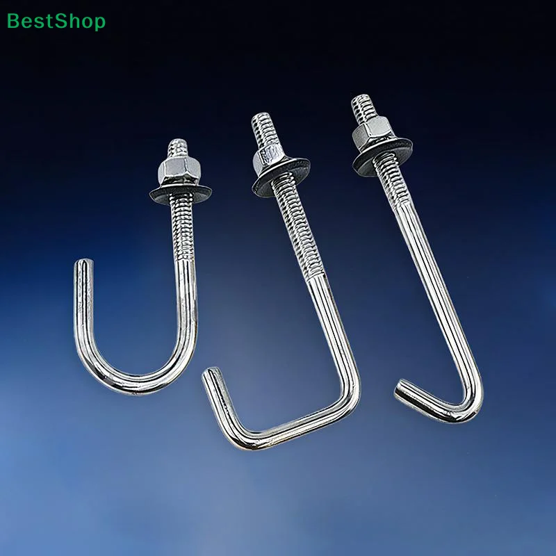 304 Stainless Steel M5 M6 L Hook Bolts With Matching Nuts Washers For Industrial Construction Home Hanging