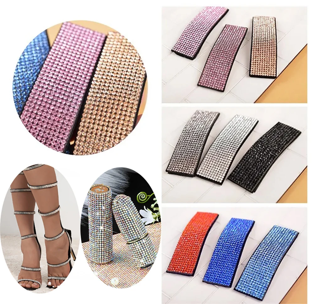 24*20cm Rhinestone Trim SS6 2mm Glass Hot Fix Applique Wedding Decoration Strass Crystal Transfer Sheet Clothes DIY Accessories