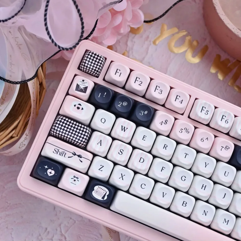 MOA Keycap PBT 118 Keys Thermal Sublimation Maiden Black & White for 60/64/84/98/108 Gaming Mechanical Keyboard MX Switch