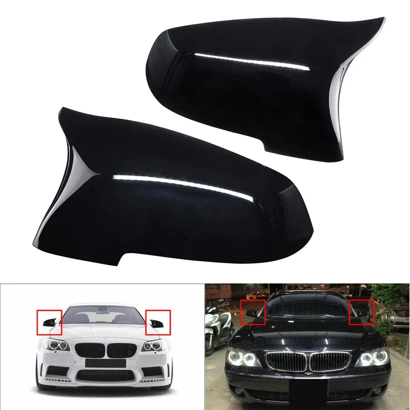 

For BMW 5 Series F10 F11 F18 LCI side mirror cover caps glossy black 2014-2016