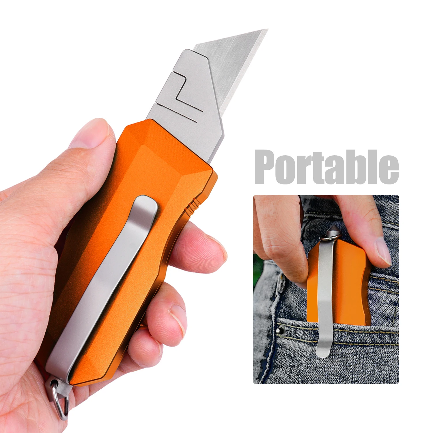 

Aluminum Utility Knife Pocket knives Box Cutter Outdoor Portable EDC Tools Razor Knife Utility With 10pcs Blades